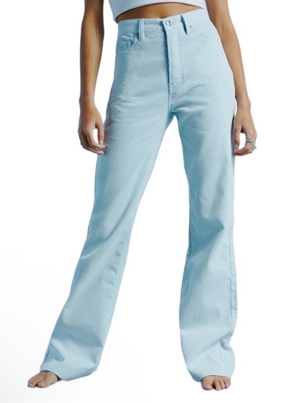 PacSun Light Blue High-Waist Bootcut Corduroy Jeans size 28